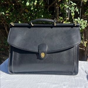 Vintage Coach MSC-5266 Beekman Black Briefcase/Laptop Bag Made in USA Handmade.